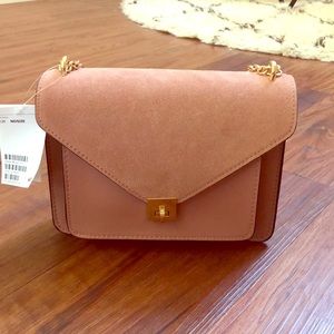 H & M Pink Suede Shoulder Bag